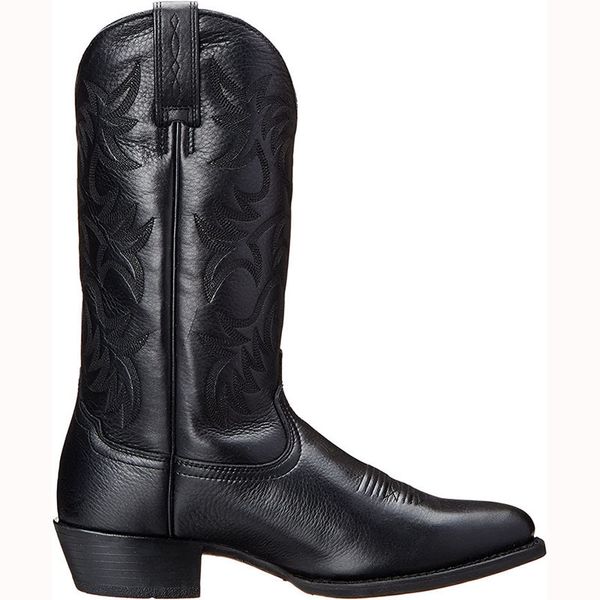 

boots men boot mid calf male western cowboy motorcycle boots autumn outdoor fashion pu leather totem med heel designed men shoes 230825, Black