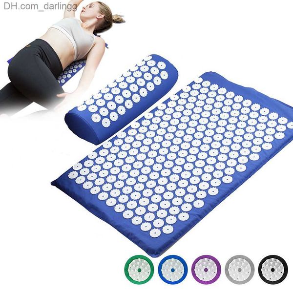 

yoga acupuncture mat acupressure mat massage relieve stress back body pain spike cushion q230826