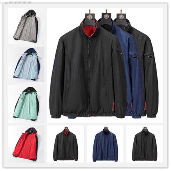 

men's brand lapel trench zipper spliced jacket stone running sport hoodie jogger leisure island coat size balencaigas883j, Black;brown