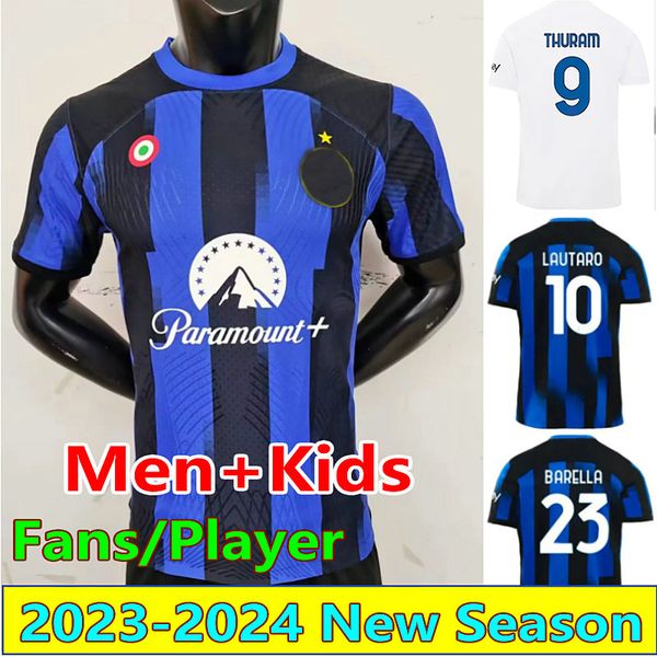 

23 24 thuram lautaro soccer jerseys fans player 2023 arnautovic maillots de futol barella frattesi football shirt de vrij dimarco darmian bi, Black;yellow