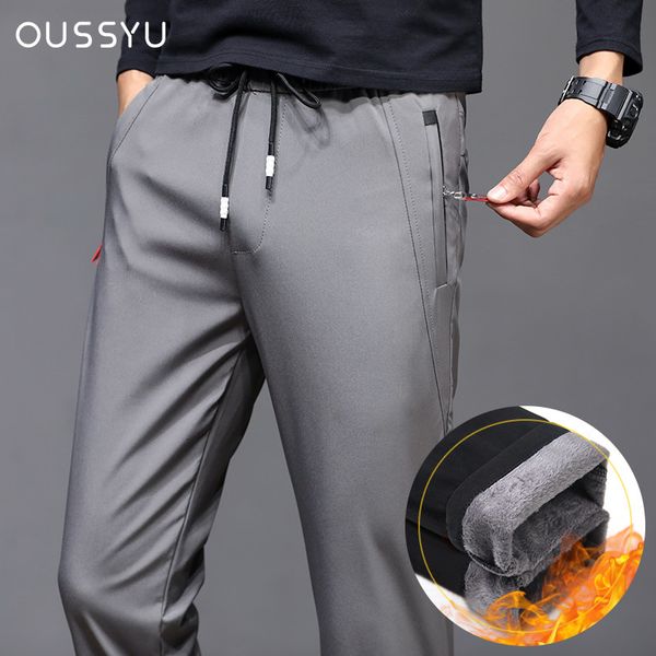 

men s tracksuits winter warm light fleece casual trousers slim classic sweatpants solid color korean style windproof pants male 28 38 230826, Gray