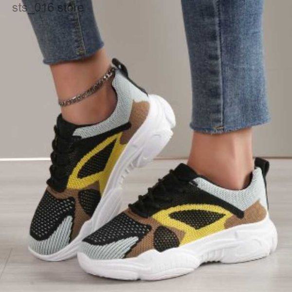 

dress shoes mesh breathable sneakers for women 2023 spring colorful geometric shoestrainers walking running shoes zapatos mujer t230826, Black