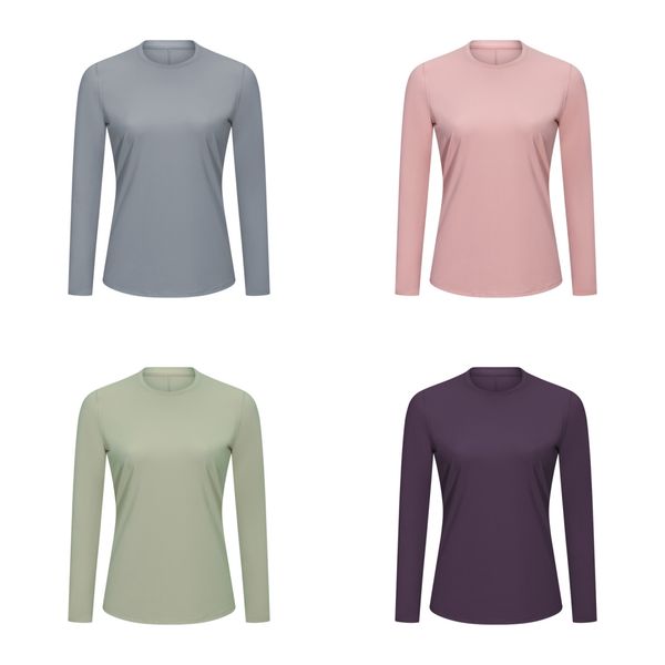 

lu yoga jogging long sleeve women's sports t-shirt elastic fitness tight fitness sports t-shirt