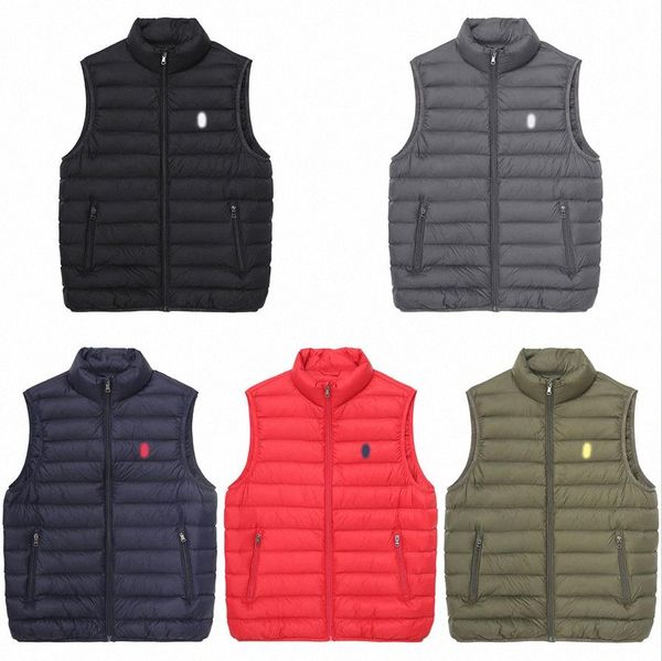 

polo mens vests vertical collar down vests warm sleeveless pony hip hop fashion jackets outwear coats s-xxxl 87pe#, Black;white