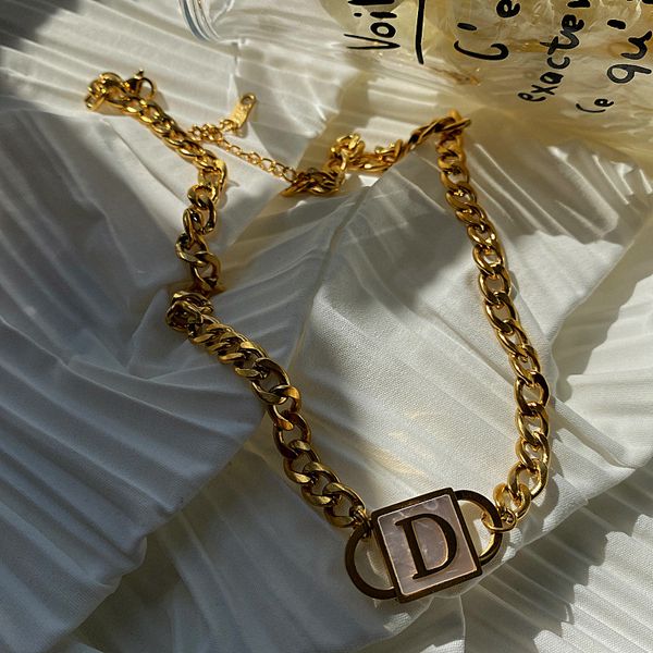 

titanium steel 18k letter cd bracelet set c d designer pendant cd necklace, Silver
