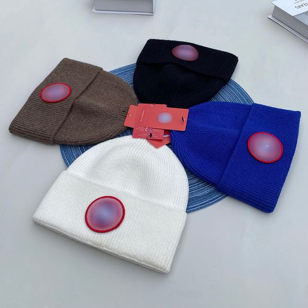 

designer beanie trendy party warm knit hat red logo fashion men and women high-quality, Blue;gray