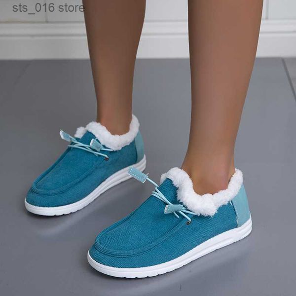 

dress shoes women new flat plush single shoes female canvas flats women autumn winter new fashion comfortable casual shoes plus size 36-43 t, Black