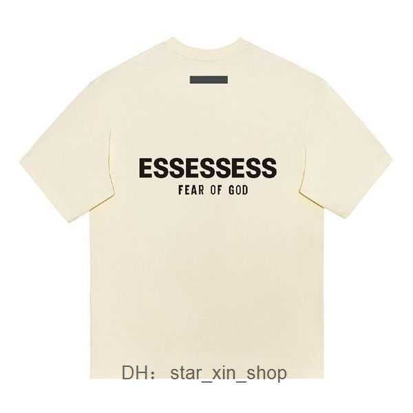 

designer brand mens t shirt essent glued letter pattern short sleeve leisure loose womens t-shirt high street couple clothing essentialcloth, White;black