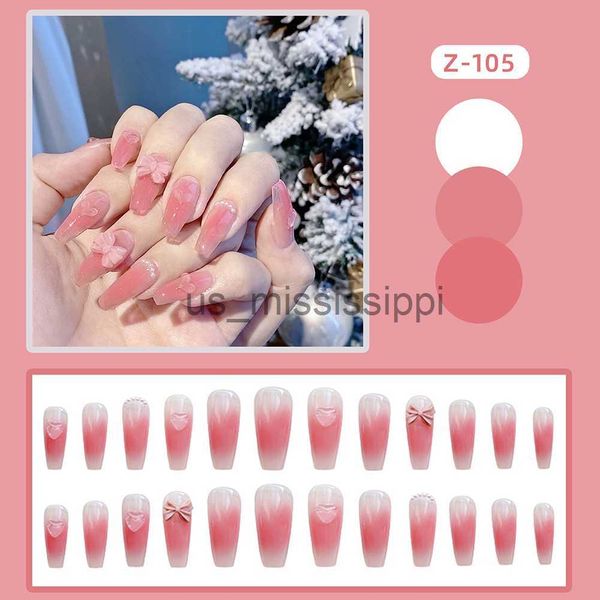 

false nails 24pc false nails french long press on nails elegant fingernails stickers manicure save time salon diy art nails art tip x0826, Red;gold