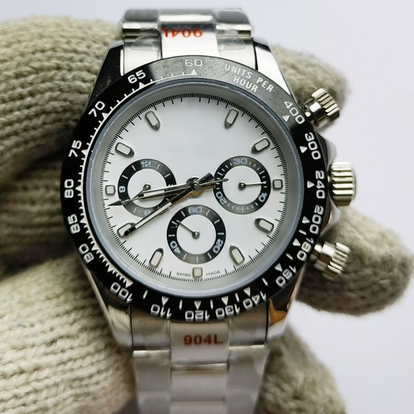 

men's automatic mechanical watch cosmo watch m116500ln black-and-white panda eye watch ceramic ring 40mm men's watch diving sports, Slivery;brown
