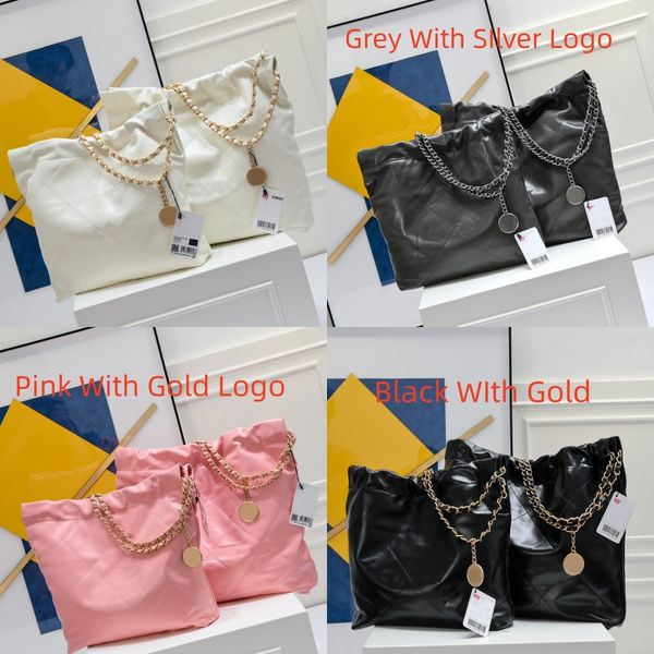 

22bag 7a calfskin genuine leather chain large bag real ps bucket bag classic fashion tote quilted luxury handbags