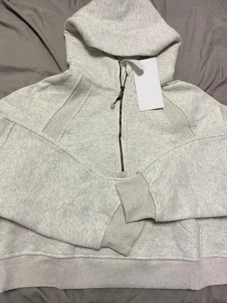 

luxury hoodie 85GZ Lus Half Zip Hoodie Womens Yoga Suit Designer Outdoor Sports Jogging Hoody Motion Hooded Sweatshirt Ladies Gym Sportswear current 23ess 01, Ruru half zip 5