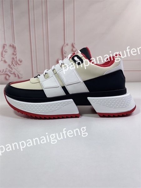 

r sneaker trainer running shoes calfskin leather whiteblue letter overlays platform low sneakers mens woman shoes size 35-45 fd230501, Black