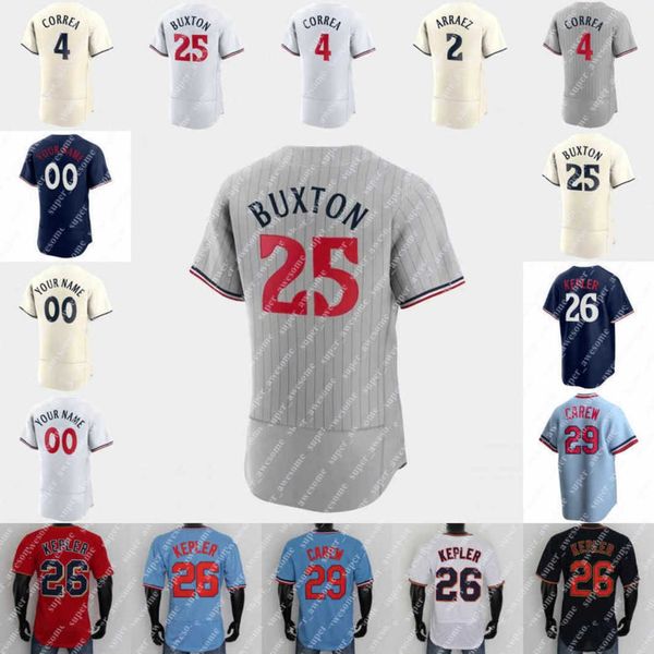 

25 byron buxton jersey carlos correa luis arraez jose miranda jorge polanco max kepler royce lewis jhoan duran joe ryan joey gallo vazquez j, Blue;black