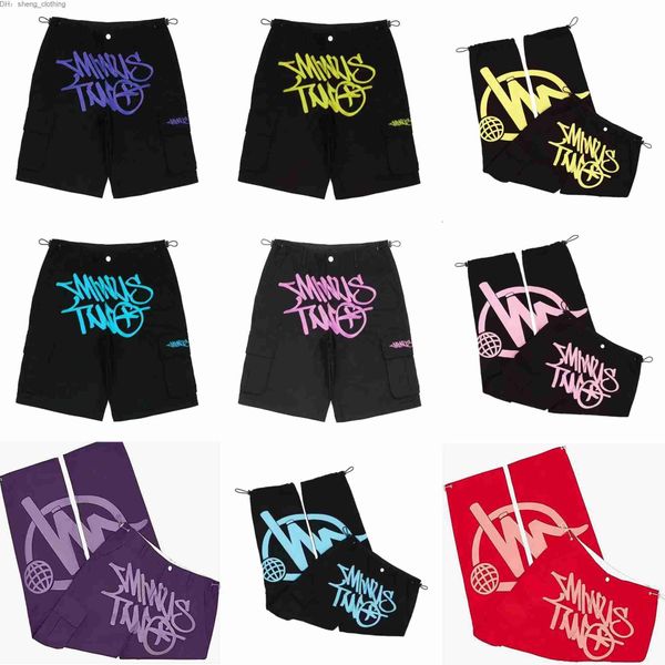 

men's pants minus two cargo harajuku minustwo casual loose punk rock straight wide leg trouser streetwear y2k pant retro street trend o, Black