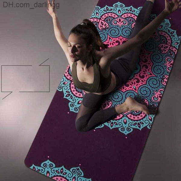 

2022 new 5 mm non-slip ultrathin deerskin suede rubber yoga mat lose weight exercise pilates pad fitness gymnastics mats q230826