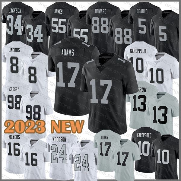 

17 davante adams football jersey las vegas raiders 8 josh jacobs maxx crosby jimmy garoppolo hunter renfrow bo jackson chandler jones o.j. h, Black;red