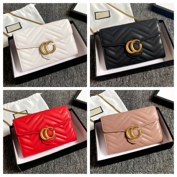 

luxury famous brand women designer shoulder bag leather chain double gs bag cross body pure color womens handbag crossbody bag purse