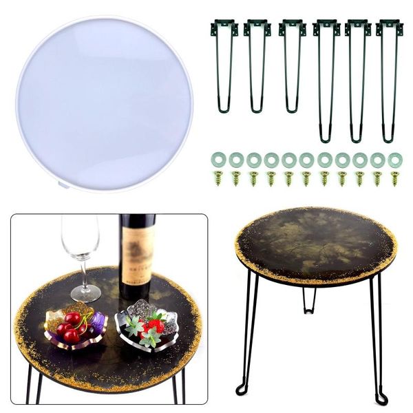 

other round large deskdrop glue mold diy river deskmold storage rack resin quicksand table silicone mold with feet