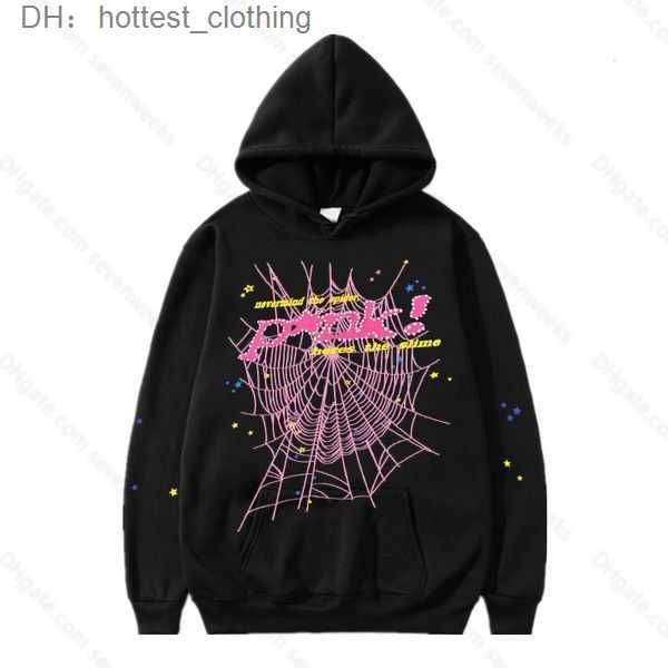 

spider designer mens web sweatshirt joggers pullover red sp5der young thug 55555 men womens hoodie women pullovers 3 6t68, Black