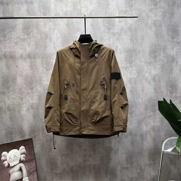 

outerwear designer badges zipper shirt jacket loose style spring autumn mens vapeoxford breathable portable high street stones clothing jack, Black;brown