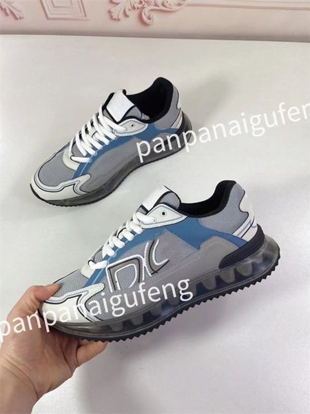 

2023 new luxurys designer sneaker running shoes calfskin leather whiteblue letter overlays platform low sneakers mens woman shoes size 39-46, Black