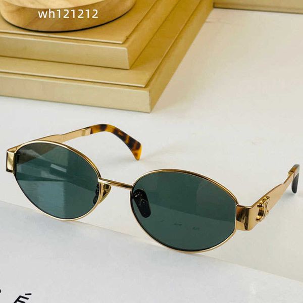 

women arc de triomphe oval frame sunglasses cl4s235u womens gold wire mirror frame green lens metal mirror leg triplet signature on temple w, White;black