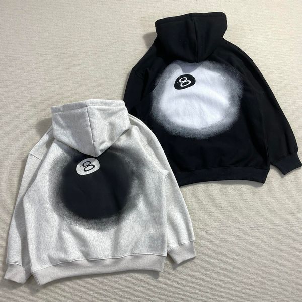 

men's hoodies sweatshirts 22fw inkjet black 8 foaming printing hoodie casual loose pullover 230825