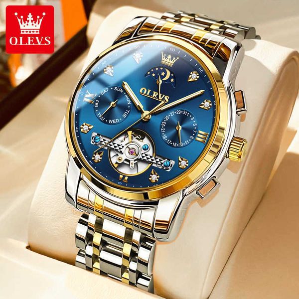 

luxury designer watches celebrity zhang zhilin endorses the brand hollow out multifunctional fully automatic mechanical watch for men's, Slivery;black
