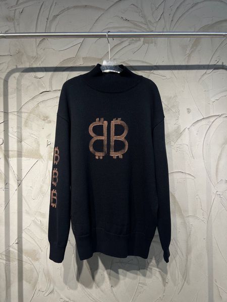 

men's plus size sweaters hoodies in autumn / winter acquard knitting machine e custom jnlarged detail crew neck cotton t2rf2, Black;brown