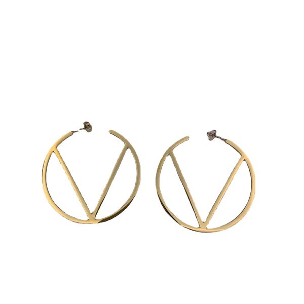 

18k gold plated fashion luxury brand letter v earrings letter w luxurys designers v stud, Golden