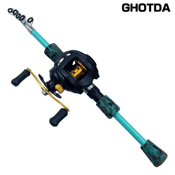 

accessories ga carbon fiber spinning/casting fishing rod and 7.2:1 baitcasting fishing reel combo telescopic carp fishing pole kit