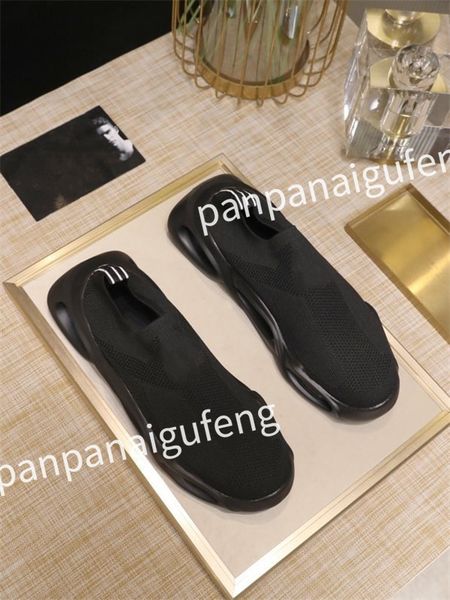

new luxury designer sneaker trainer running shoes calfskin leather whiteblue letter overlays platform low sneakers mens woman shoes size 35-, Black