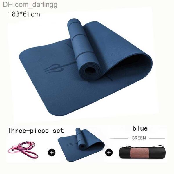 

1830*800*6mm tpe yoga mat with position line non slip carpet mat for beginner environmental fitness gymnastics mats q230826