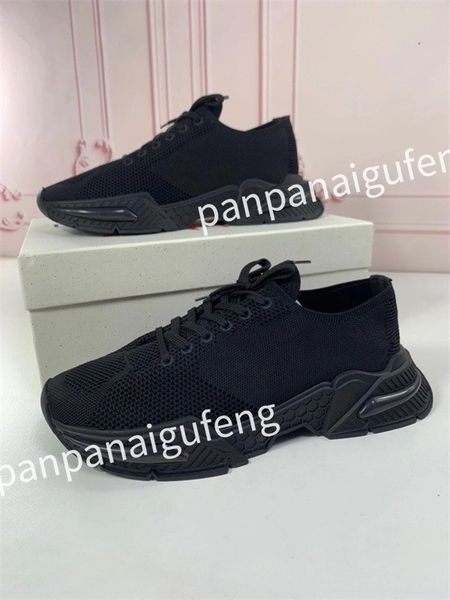 

2023 designer sneaker running shoes calfskin leather whiteblue letter overlays platform low sneakers mens woman shoes size 35-46 fd230507, Black
