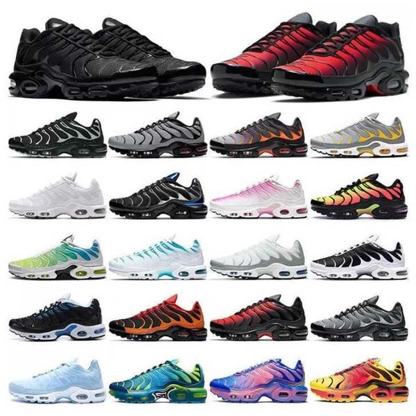 

classics tns plus tn mens airs running shoes grey yellow orange blue fury pink fade triple black white off womens trainers sneakers casual s