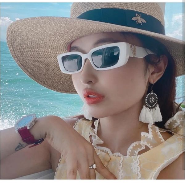 

2023luxury designer brand retro small square polarized sunglasses for women men vintage shades uv400 classic large metal sun glasses 4382, White;black