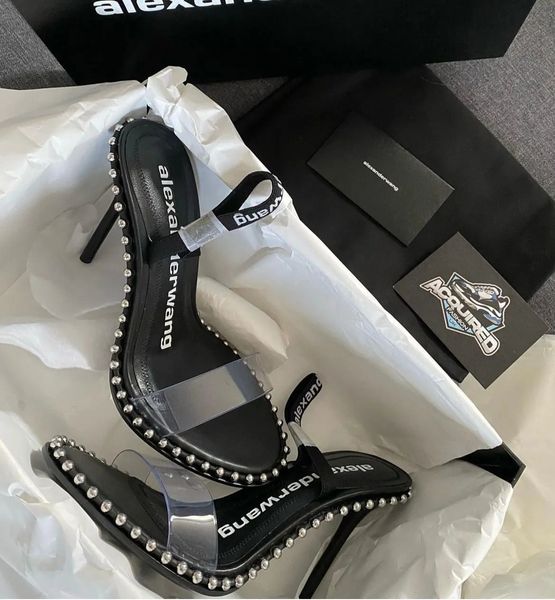 

excellent summer wang women delphine sandals shoes covered stiletto heel & pumps party wedding dress black stain lady sandalias eu35-40