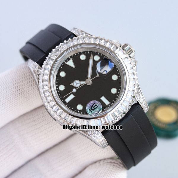 

new 40mm cal.3135 automatic mens watch m126679 904 steel case black dial super luminous diamond bezel sapphire rubber strap gents wristwatch, Slivery;brown