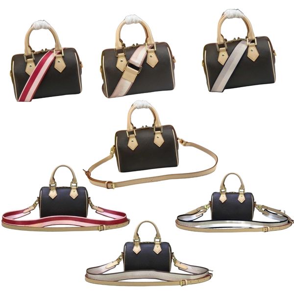 

nano speedy 20 25 bandouliere bags leather luxurys designers bags womens mens man shoulder totes clutch cross body handbags travel strap min
