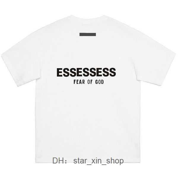 

designer brand mens t shirt essent glued letter pattern short sleeve leisure loose womens t-shirt high street couple clothing essentialcloth, White;black