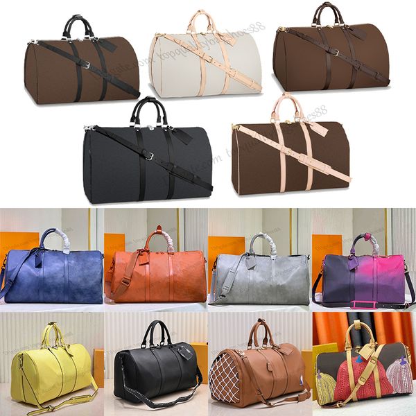 

keepall bandouliere duffle bags 45 50 55 flower luggage bag large capacity women men designer handbags outdoor bag luxury zipper closure sho
