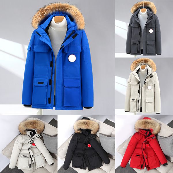 

canada fashion big goose down jacket canadian wolf fur collar parker coat style jackets men women winter hooded warm coatww6k 6jvj, Black