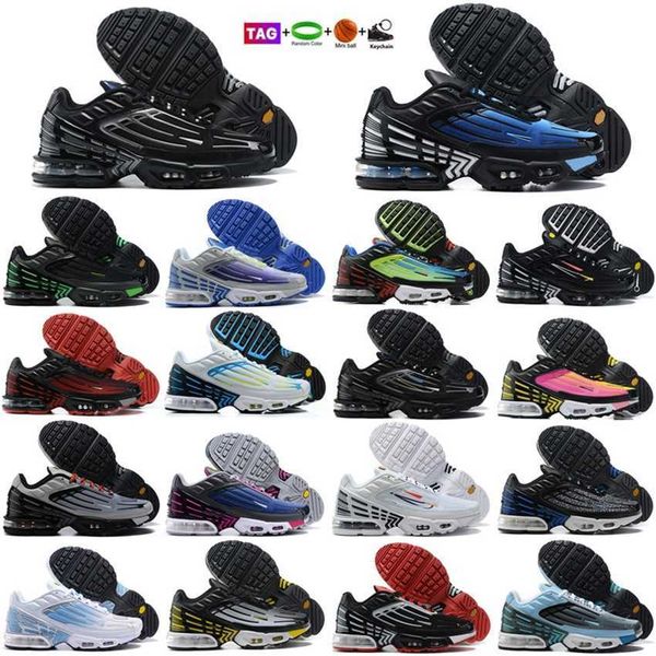 

tn 2023 3 running shoes for men women trainers triple black white metallic silver hyper blue sky atlanta mens outdoor sports sneakers