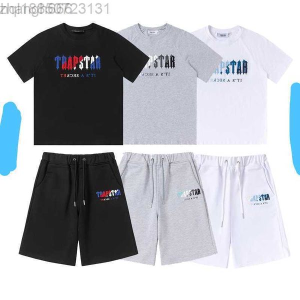 

men's t-shirts trapstar t shirt designer shirts print letter luxury black and white grey rainbow color summer sports fashion cotton cor, Black;brown