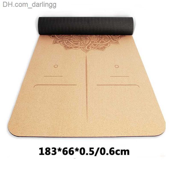 

natural cork yoga mat non-slip tapete yoga acupressure massage mat beginner exercise fitness gym pilates dance mat home 183*66cm q230826
