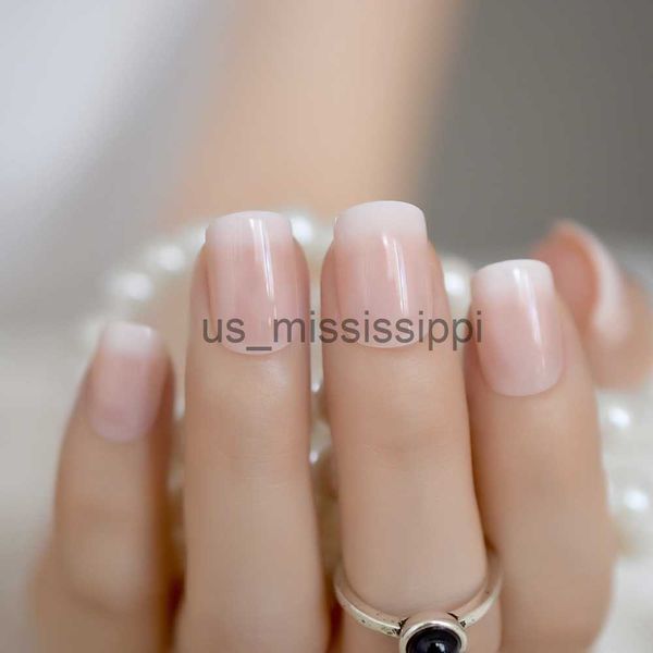 

false nails 24pcs classical light pink french nail pointed simple designed square head gel nails short flase nails with glue sticker z919 x0, Red;gold