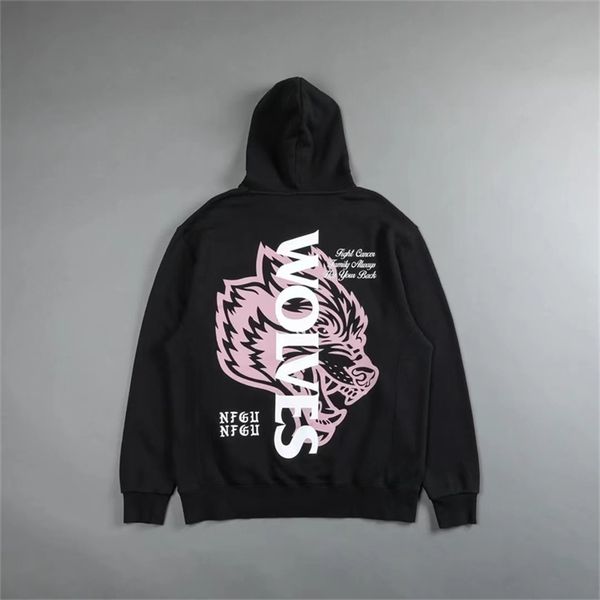 

men's hoodies sweatshirts darc sport wolves men and women hooded casual sweatshirts fleece cotton track warm hip hop sweater loose pull, Black