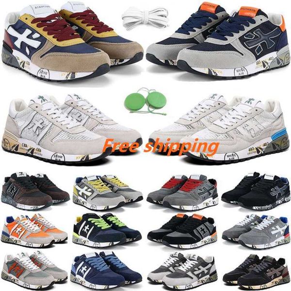 

premiata men running shoes cedar mick sneaker steven genuine leather cowskin mick lander black grey blue brown men women trainers walking sp