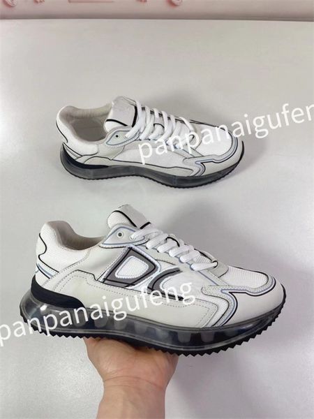 

new luxury designer sneaker running shoes calfskin leather whiteblue letter overlays platform low sneakers mens woman shoes size 39-46fd2305, Black